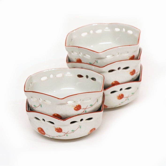 有田焼　輝峰窯　茶碗　花柄　半透明　透かし　陶器　9個　セット売り Yahoo!オークション - A1018 新品未使用 有田焼 孝峰 透かしうらら 花