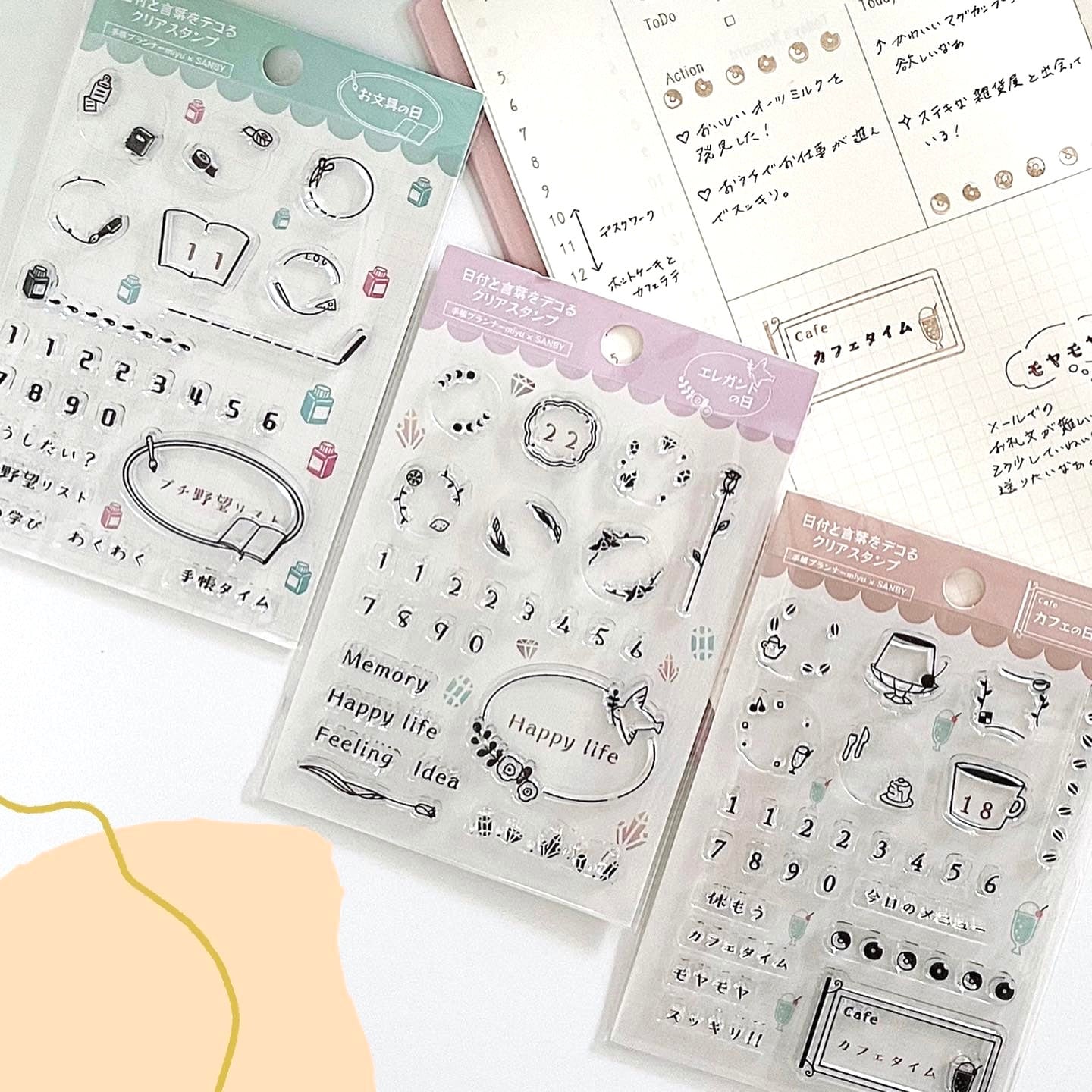 エレガントの日】日付と言葉をデコるクリアスタンプ | miyuplanner「心
