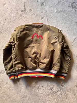 EVISU/MA-1 Flight Jacket/36/フライドジャケット/リバ－シブル/刺繍ロゴ/ミリタリ－/カ－キ/レッド/エヴィス