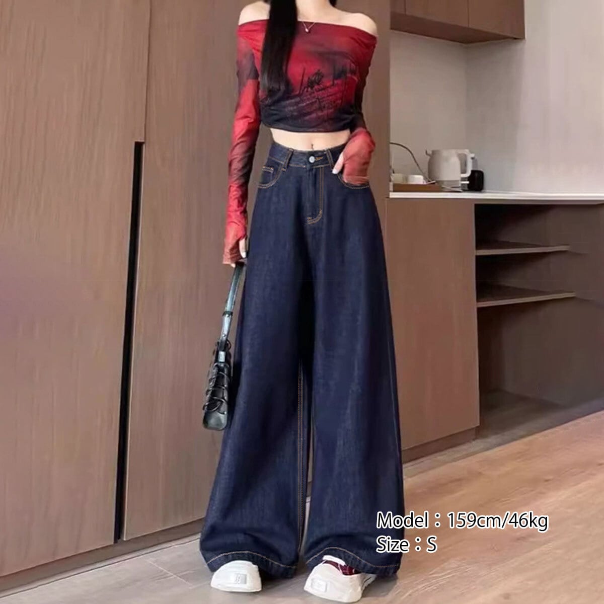 デニムパンツ ワイド ジーンズ 裏起毛 レディース 秋冬 韓国 大人 カジュアル きれいめ おしゃれ ゆったり 体型カバー レトロ 冷え対策 暖かい ハイウエスト 大人可愛い 大人女子