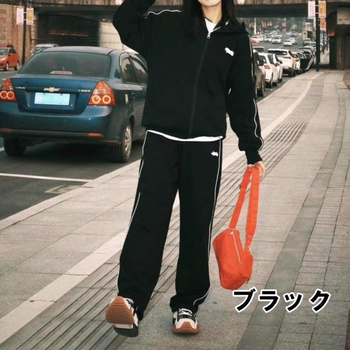 セットアップ ジャケット パンツ レディース 長袖 2色 ジャージ サイド 
