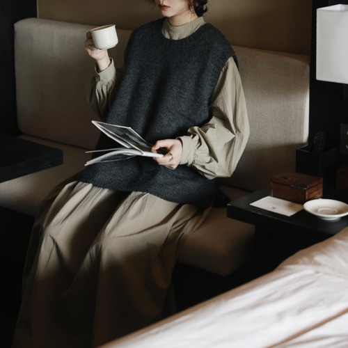 フロントタックロングワンピ ・12453