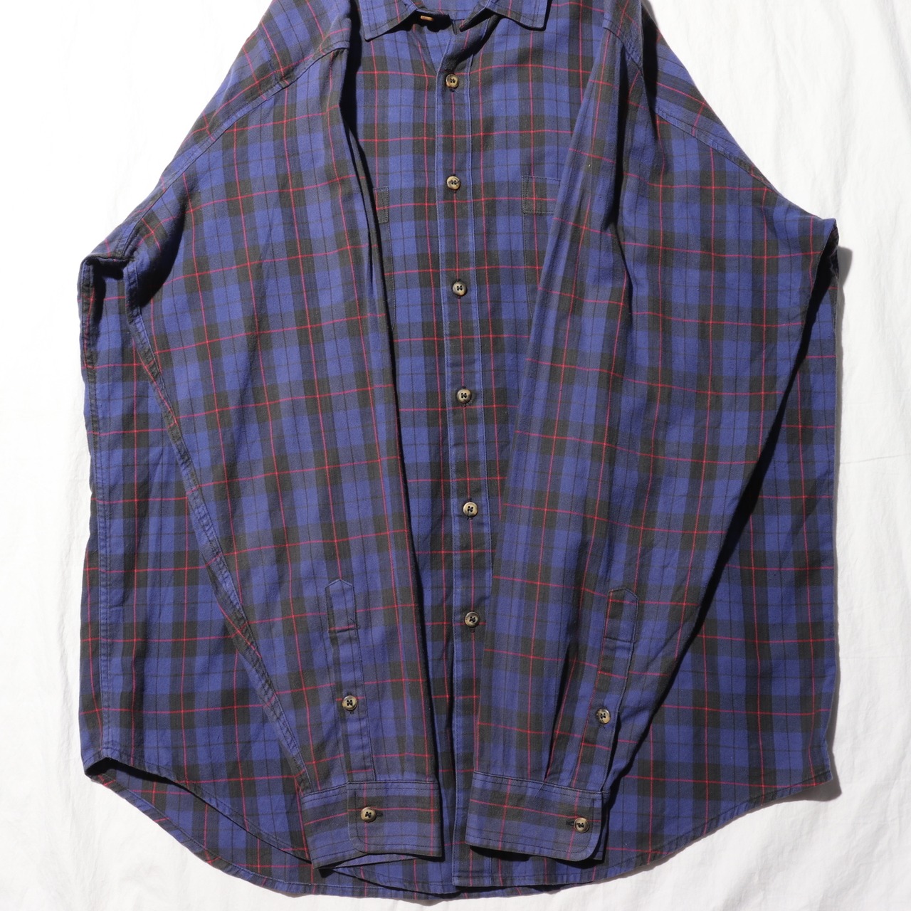 L 90s ポルトガル製 Patagonia L/S Flannel Shirt パタゴニア 長袖 チェック ネルシャツ