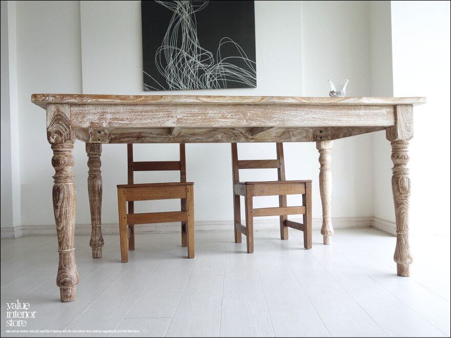 オールドチーク総無垢 ダイニングテーブルLW 食卓テーブル デスク ハンドメイド 天然木 銘木家具 机 シンプル 新品 送料無料 幅150×奥89cm