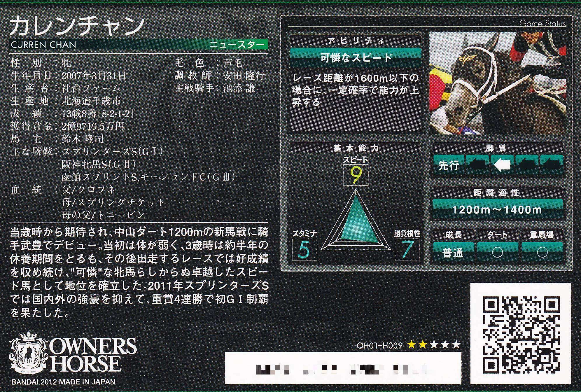 カレンチャン「可憐なスピード」OH01-H009 | カードショップ うるま屋