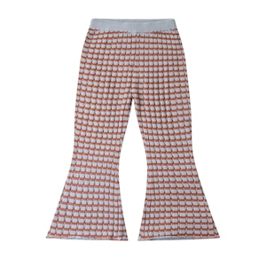 残り1点(4-5y)Knit Planet /Flared Trousers/ LIGHT BLUE&NUT SHELL