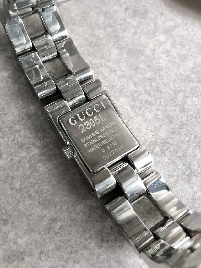GUCCI グッチ 腕時計 シルバー スクエア ステンレススチール 2305L クウォーツ vintage ヴィンテージ オールド njz8b5