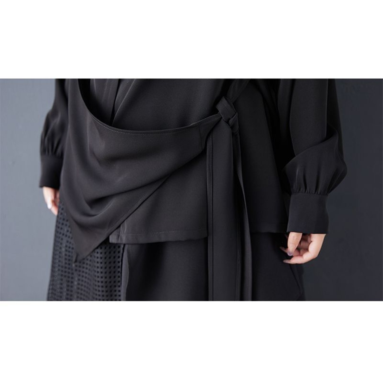 アシンメトリー ドレープ ブラウス  00286