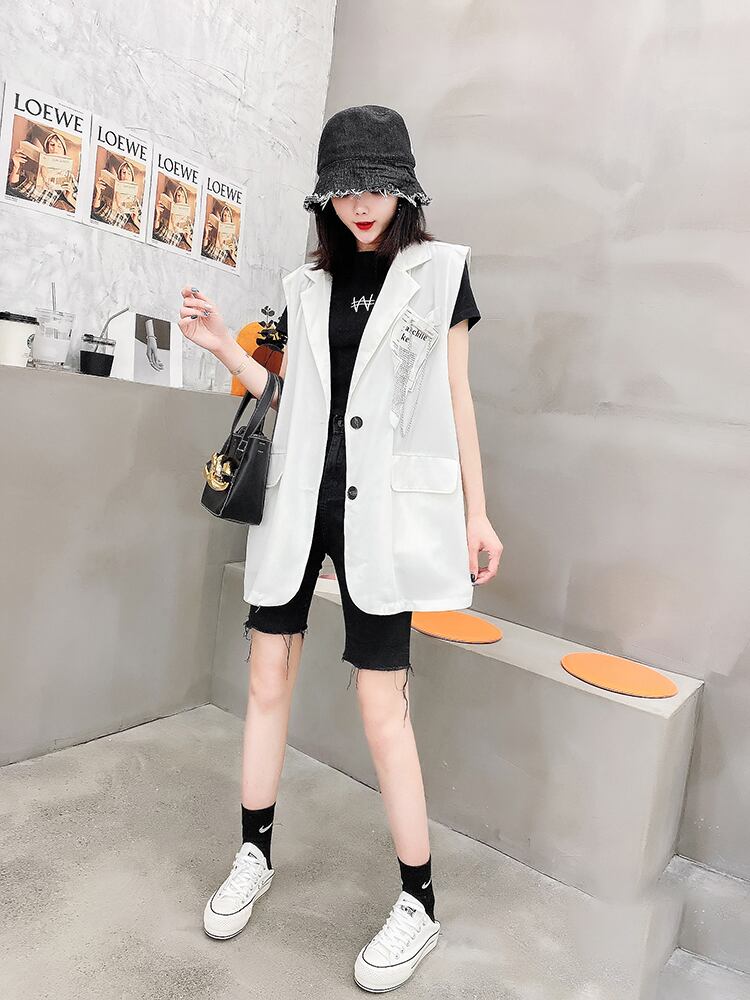 スプリングダブルポケットチェーン バックジャケット 大きめサイズ 春物 ミックスインファッション55700775644