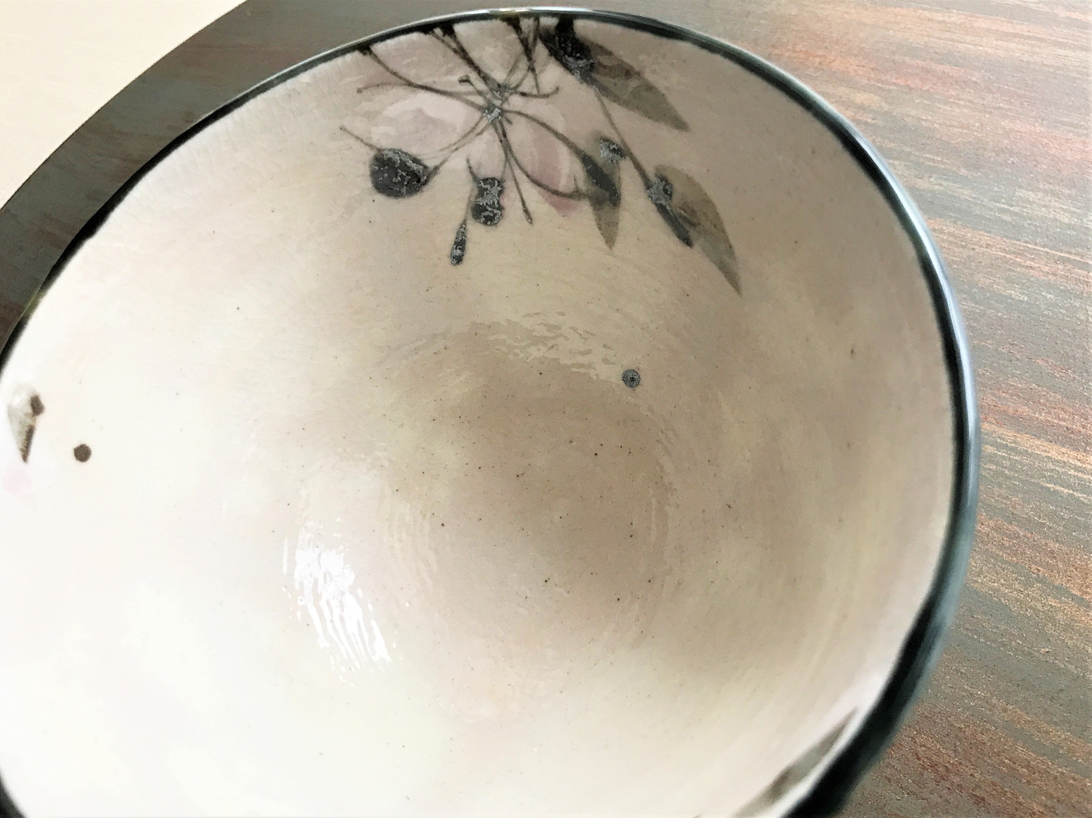 まほろば 藍枝垂れ花 飯碗