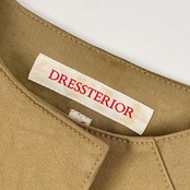 DRESSTERIOR ドレステリア ノーカラー ベルト付き 比翼 コート 36/ベージュ レディース