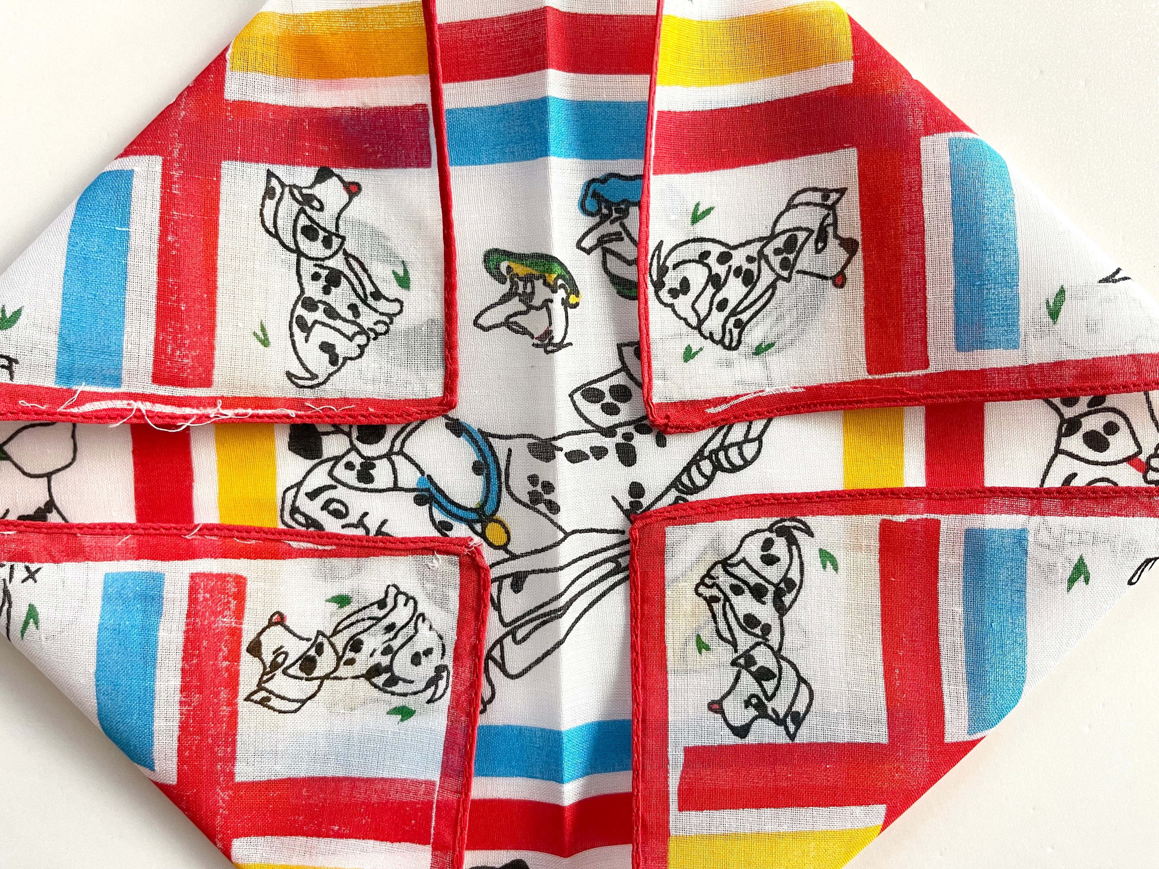 Deadstock】~80s Disney 101匹わんちゃん ヴィンテージハンカチ MADE