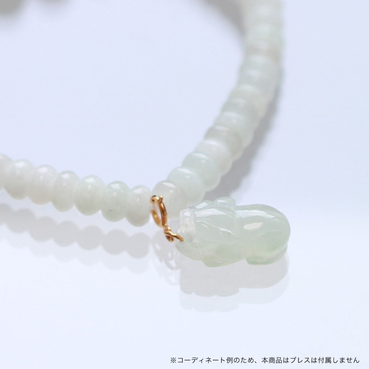 K10YG ヒキュウ「豼貅」チャーム A貨翡翠 jd_pt1278