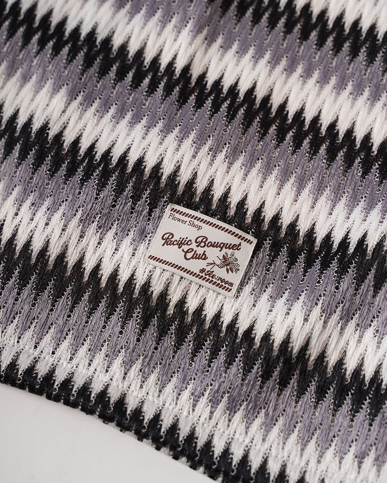 【#Re:room】ZIGZAG PATTERN MESH OPEN COLLAR SHIRT［RES130］
