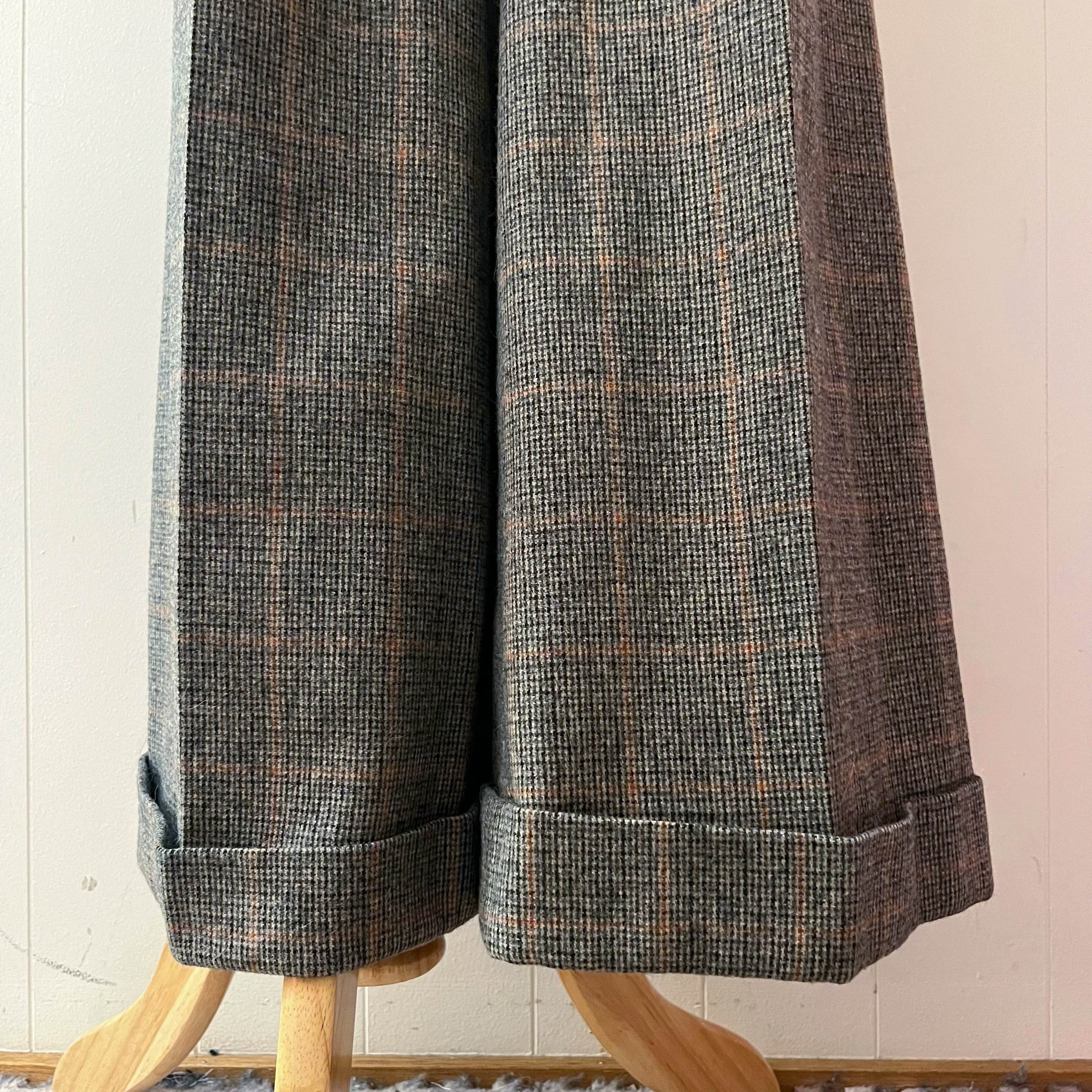 high waisted glen plaid wide leg pants