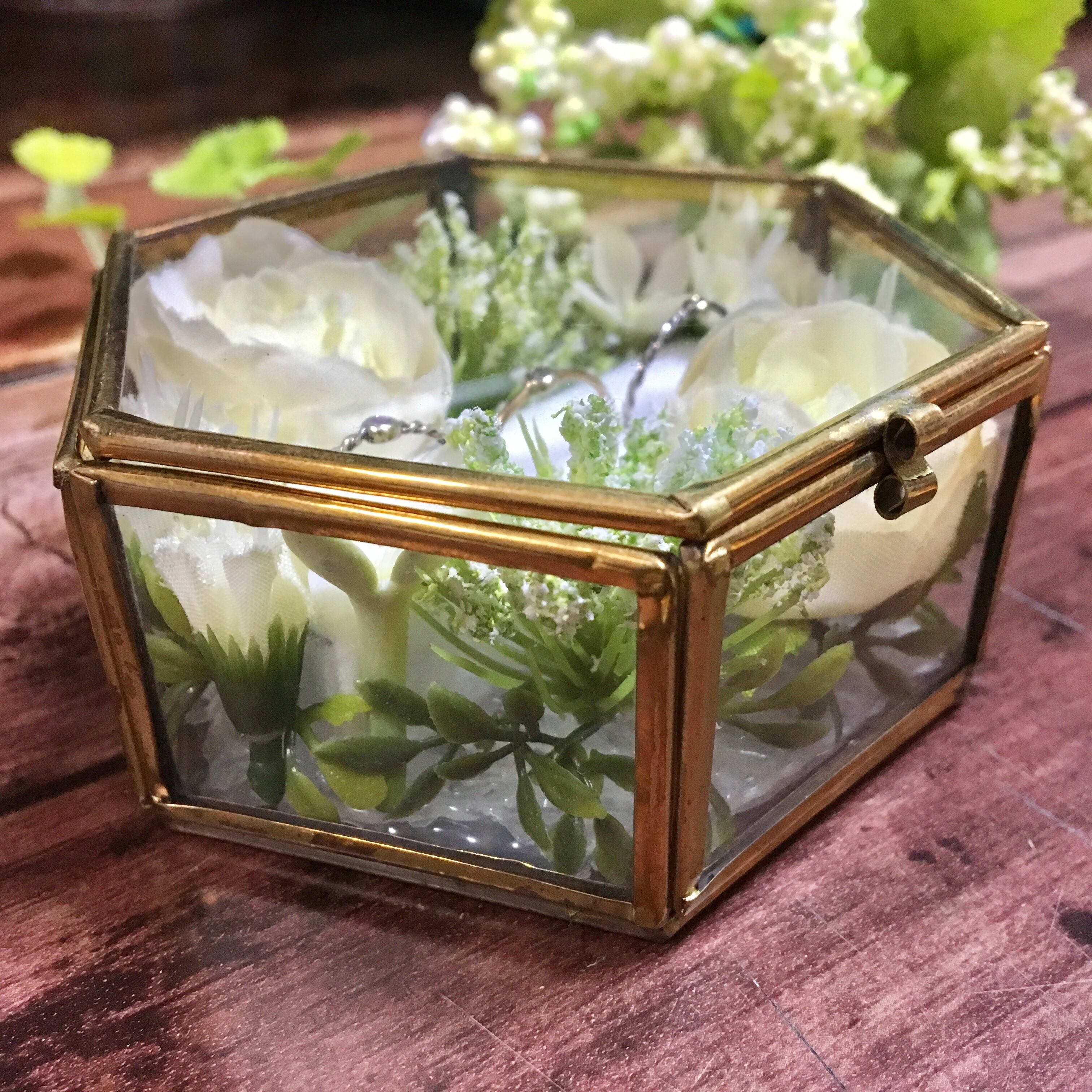 リングピロー ＊*botanical Rose for 3rings*＊ ガラスケース | Eternally