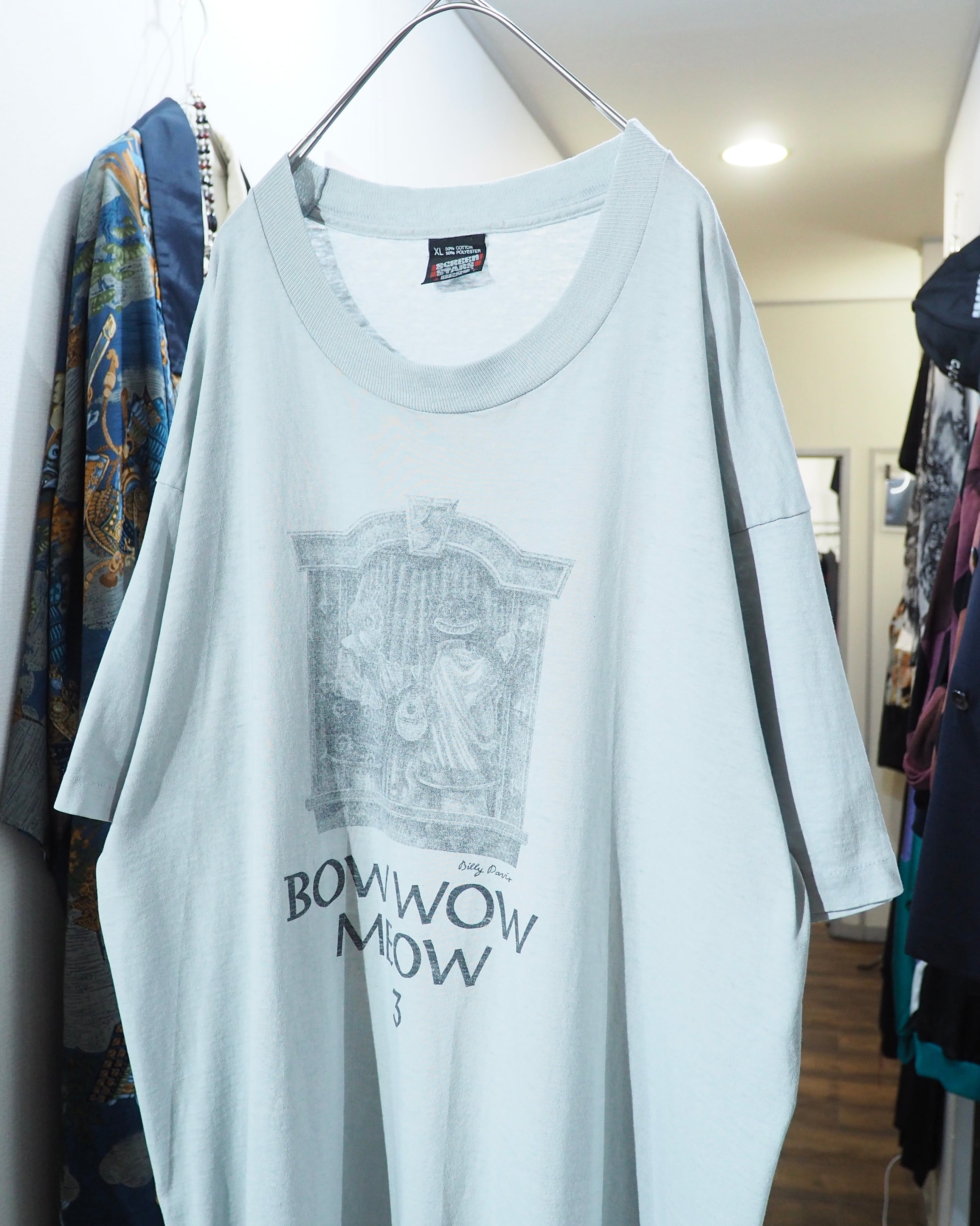 1990s " BOW WOW MEOW " printed vintage SS Tee (Made in USA)