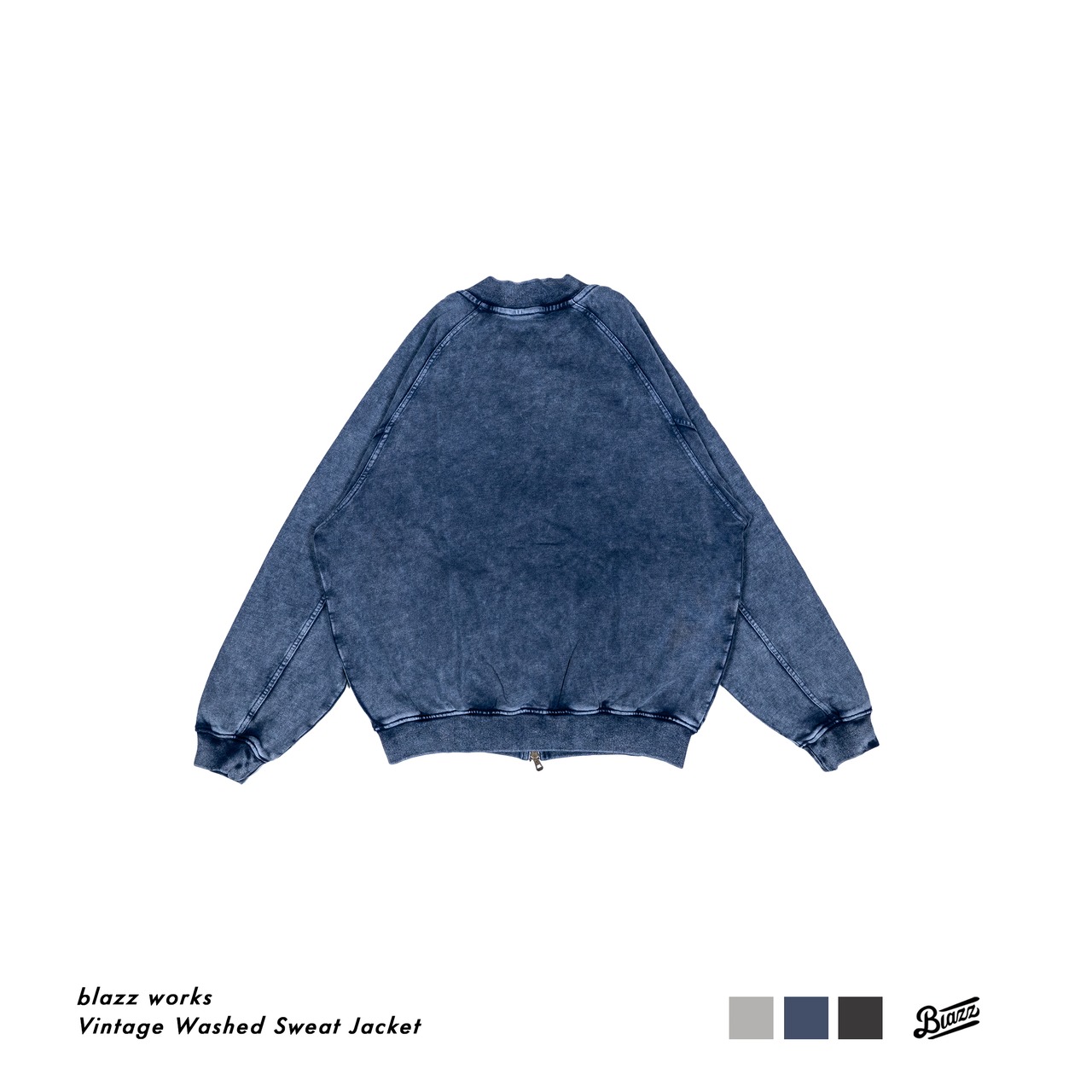 Vintage Washed Sweat Jacket [Denim]