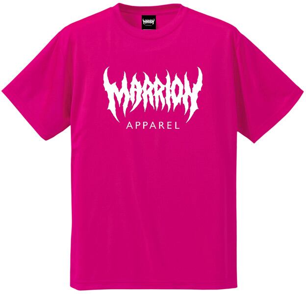 【DRY】MARRION APPAREL LOGO DRY  T-shirts  ( Tropical pink×White)-マリアパ