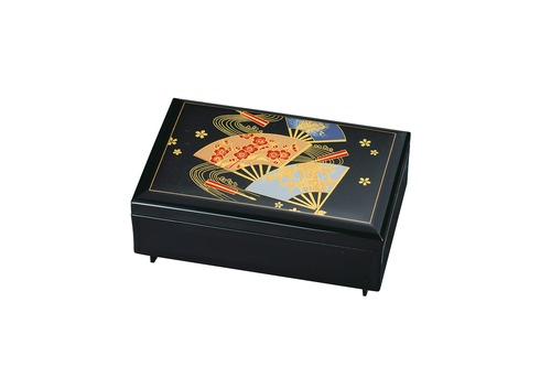 36-3208　 匠宝石箱（オルゴール付）扇面 Elegant Music Box w Colorful Fan