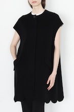 SUPER120 WOOL SCALLOPED GILET BLACK