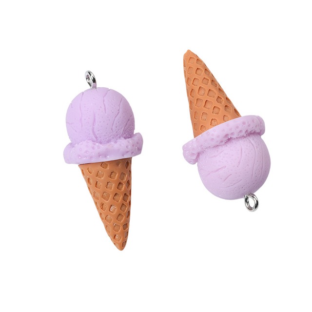 シミュレーション樹脂アクリルアイスクリームネックレス