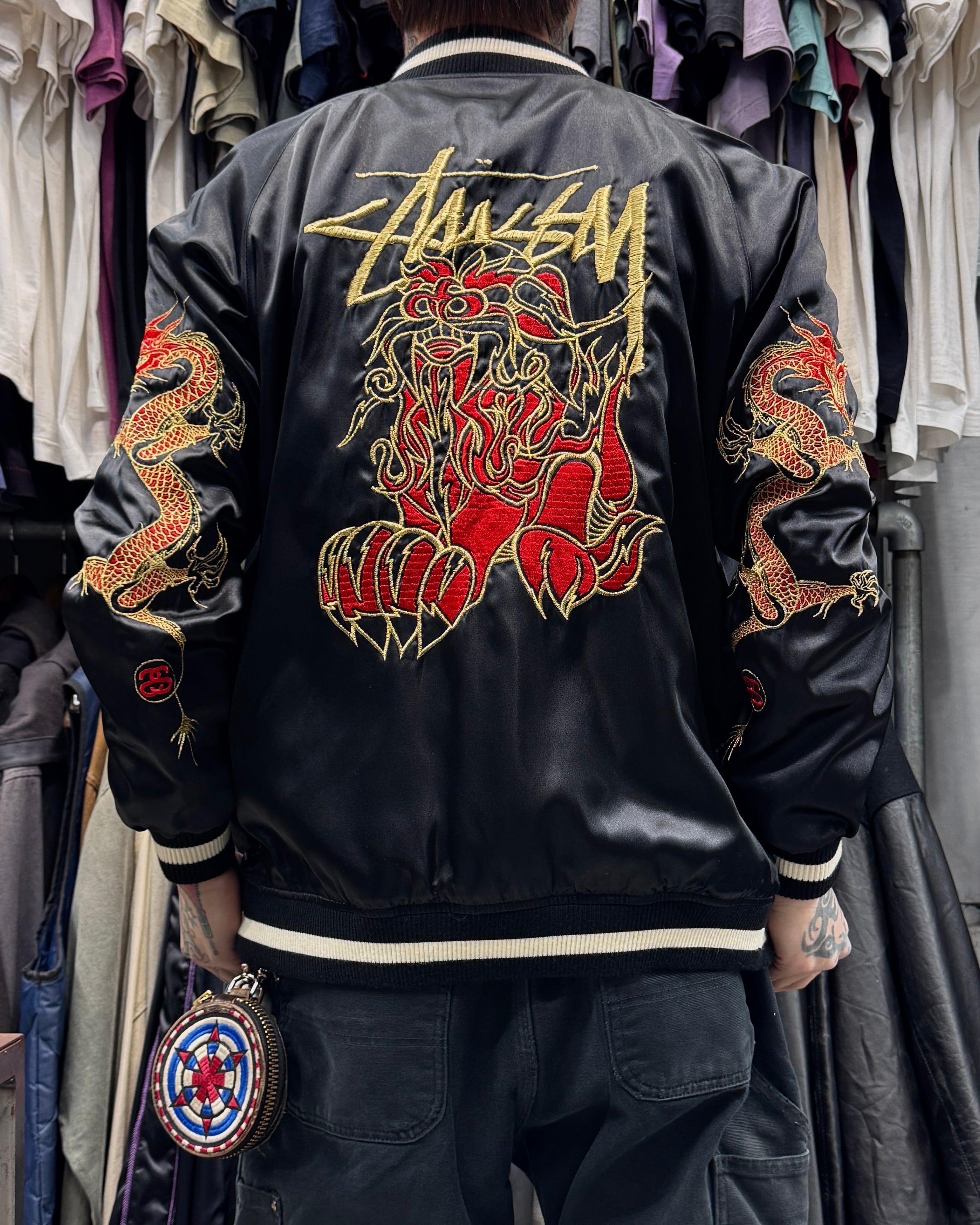 stussy スカジャン スーベニアジャケット XL 2000年 90s レア Special!!】00's old stussy Souvenir Jacket “スカジャン” 【高円寺