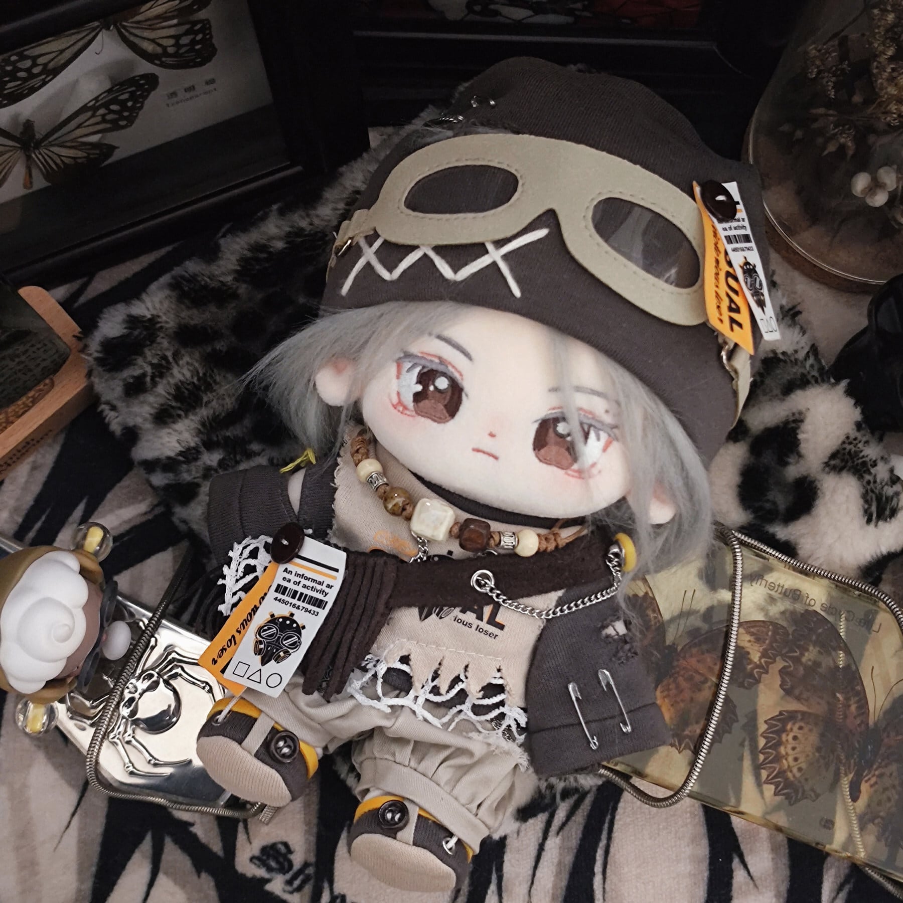 20cmぬいぐるみ用 トラベラー風 トップス+パンツ+帽子+靴+バッグ+