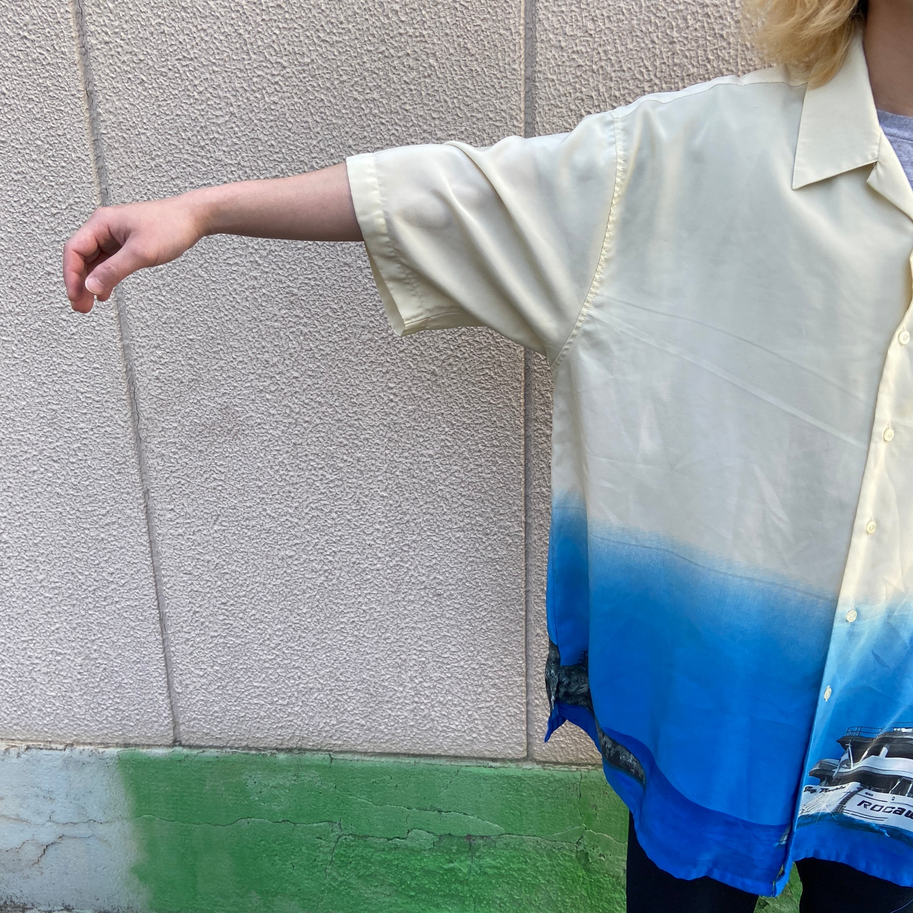 ROCAWEAR ロカウェア ヨット柄オープンカラーシャツ XXL 90s