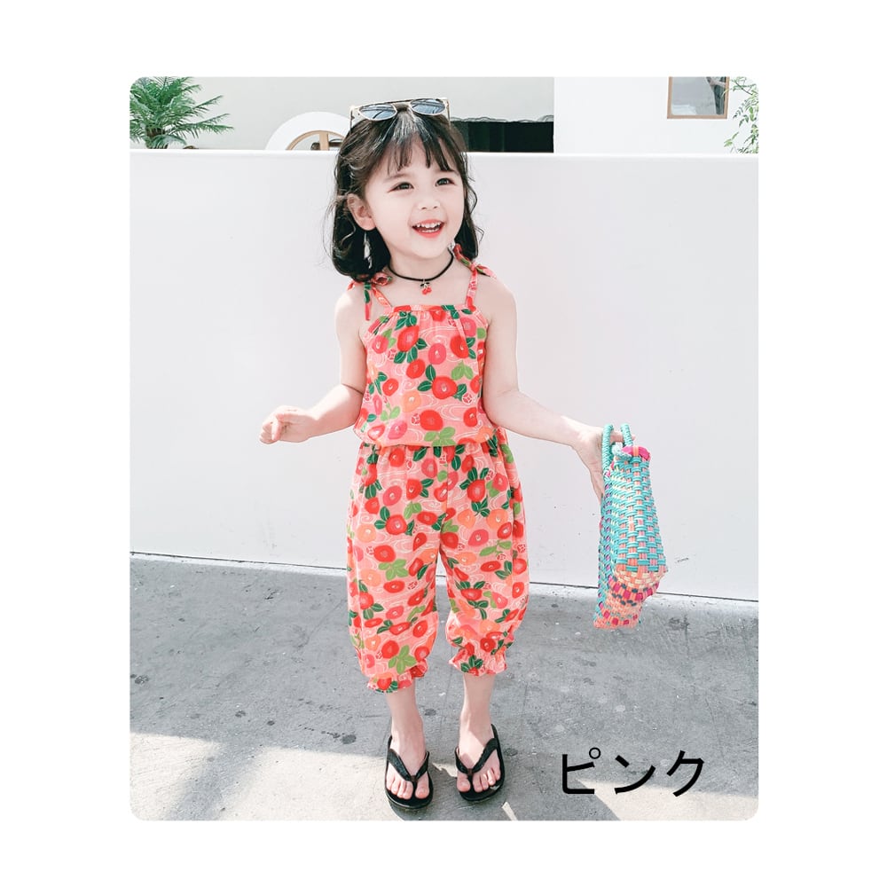 80 ピンク 花柄 長袖 キッズ 子ども服