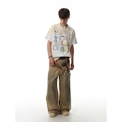 VINTAGE ストリート 錆加工 グラフィティTシャツ T2124