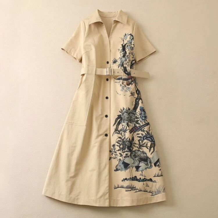 クレインプリントドレス32197