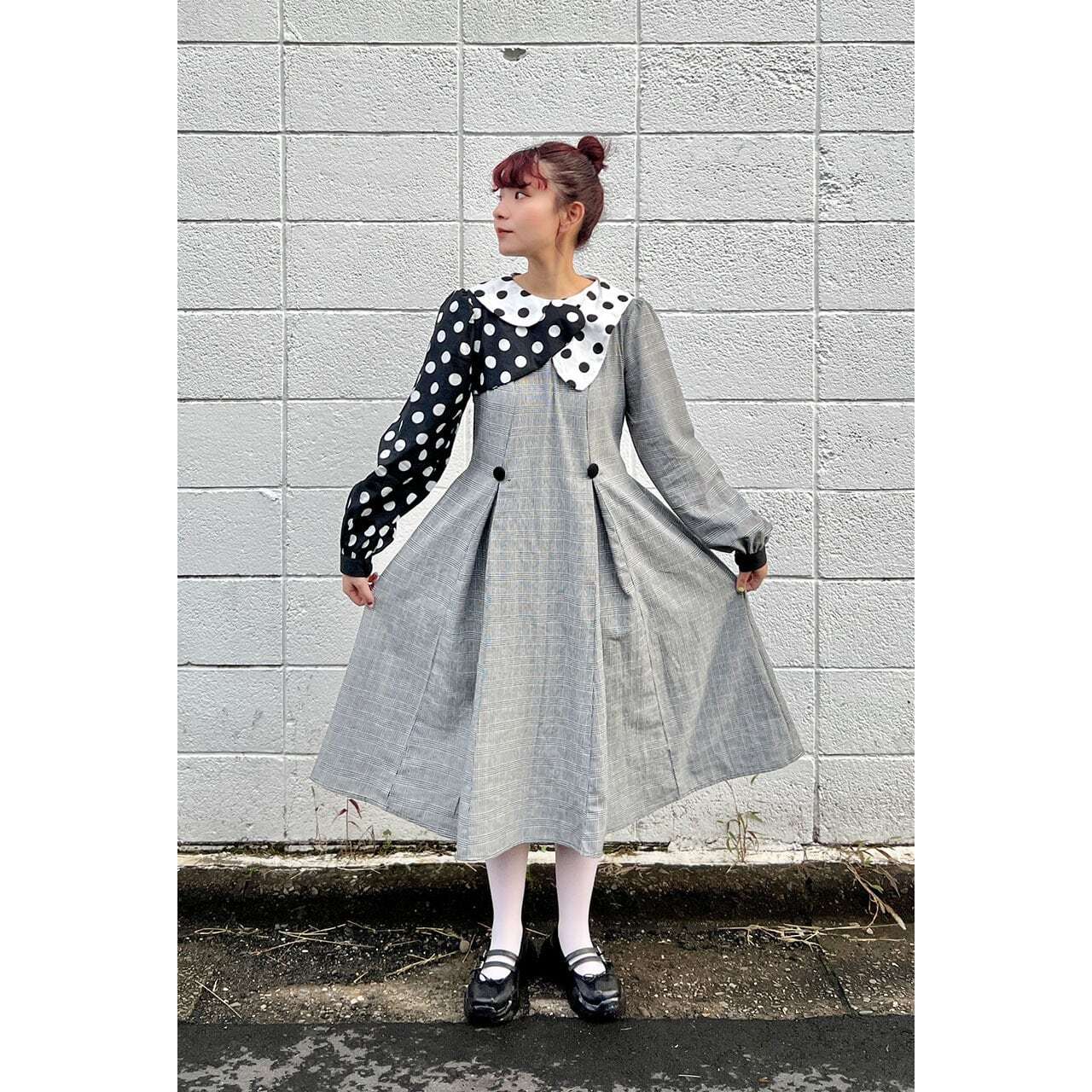 razbliuto210] ま ち こコラボアイテム - Asymmetry Textile Onepiece