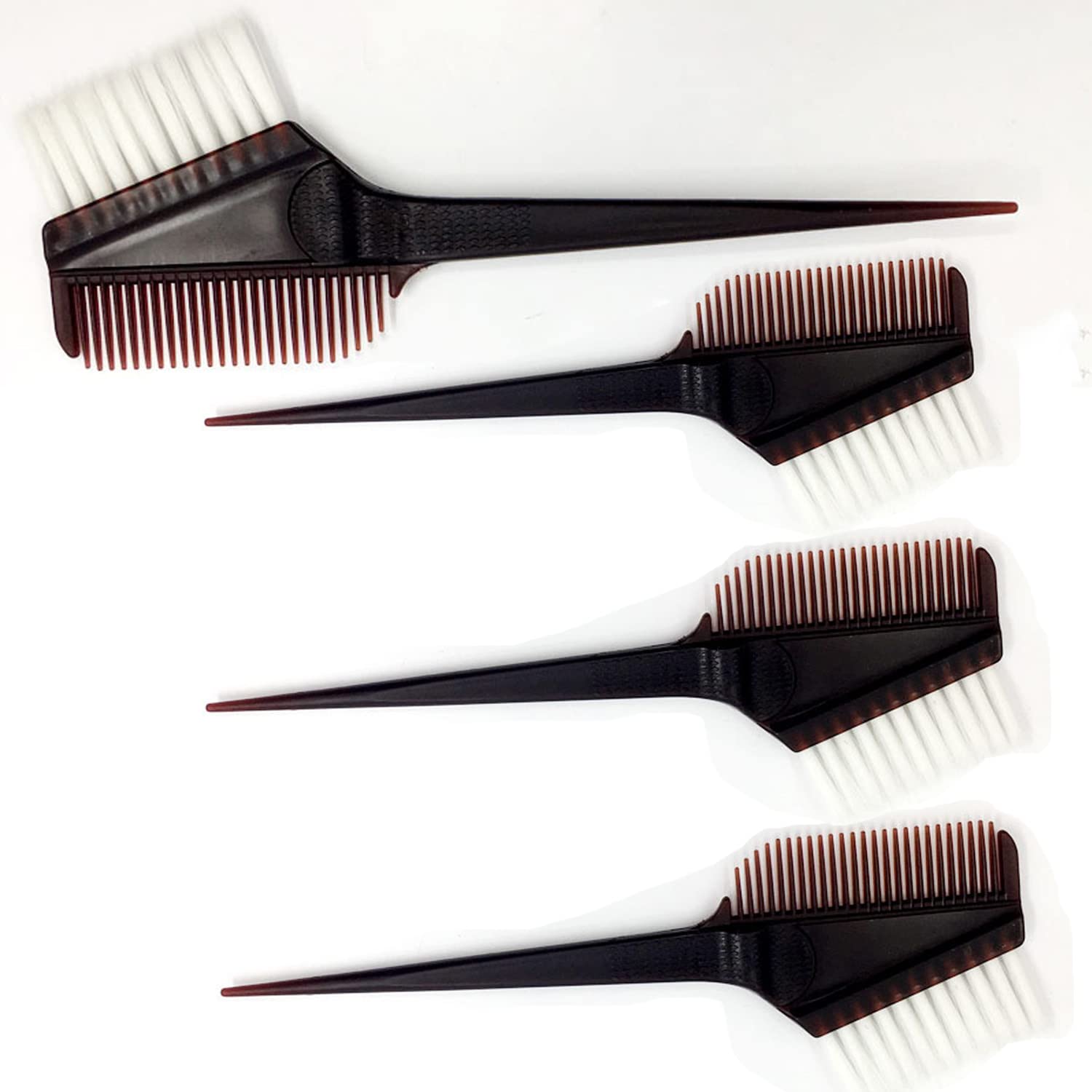 ZHEJIA 4個セット ヘアダイブラシ 業務用ヘアダイブラシ 髪染めブラシ ヘアカラーコーム 理髪 髪染め 家庭 美容院用 男女兼用