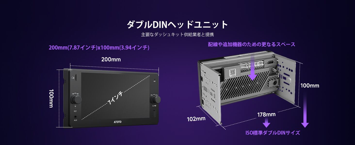 A5LTYB7T トヨタ用7インチワイド 2G+32G | ATOTO公式プロ代理店