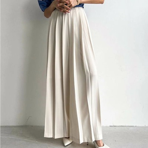 ストレートパンツ レディース ワイドパンツ プリーツパンツ ボトムス パンツ ワイド スラックス ロング マキシ丈 美シルエット タックパンツ ハイウエスト ゆったり カジュアル 着痩せ ボトムス 無