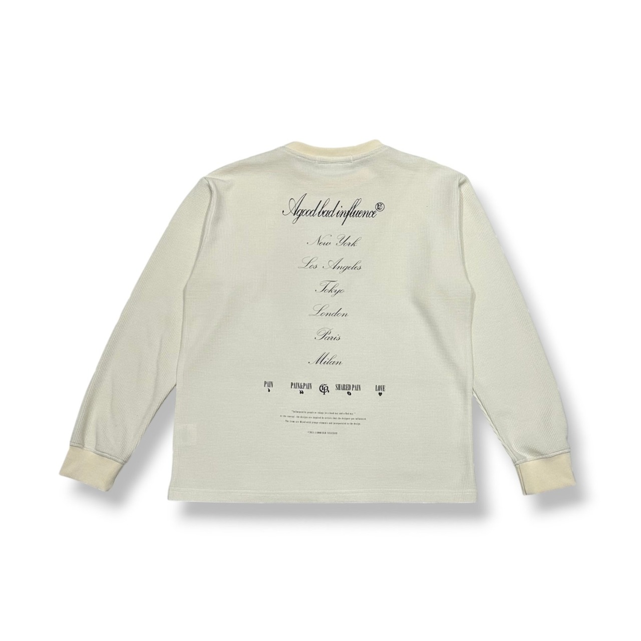 A Good Bad Influence / surrender waffle L/S tee beige
