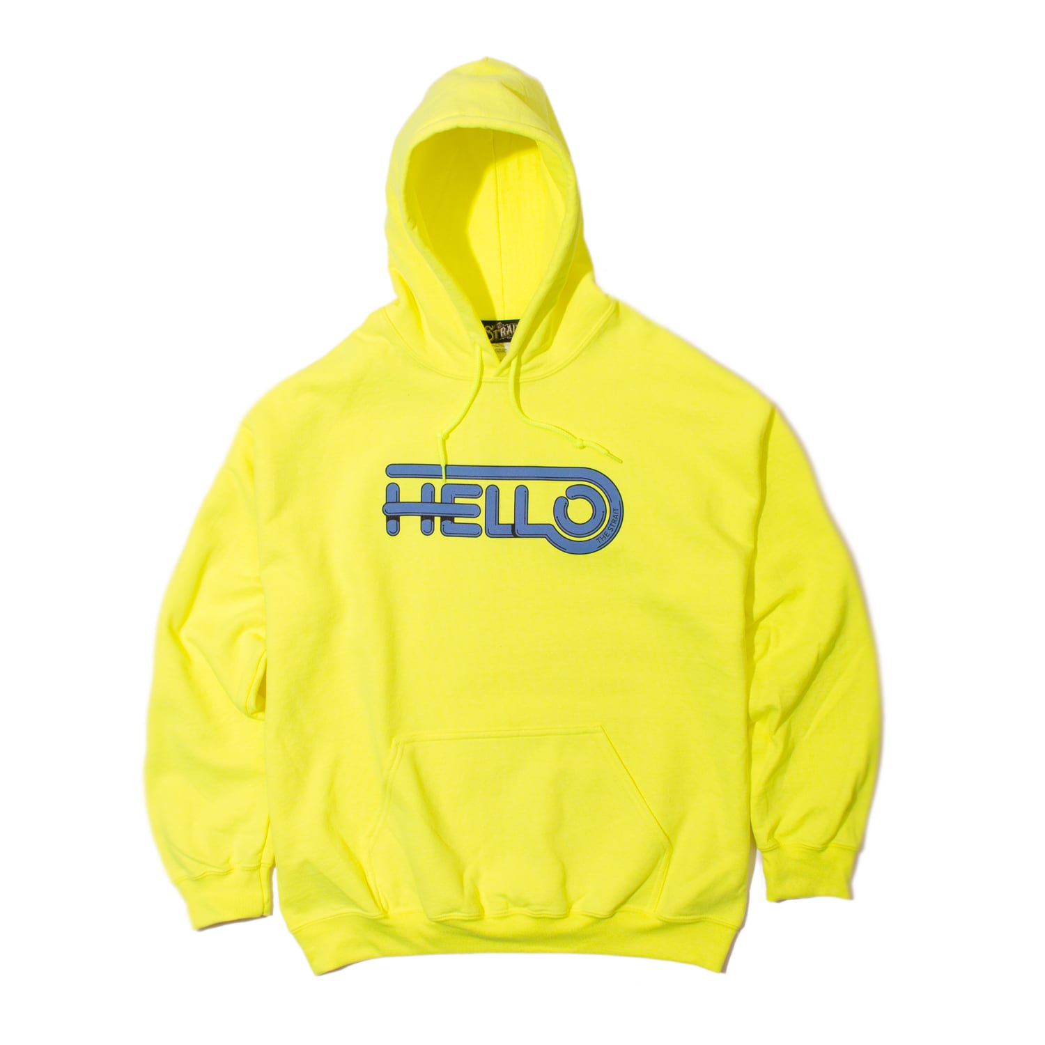 HELLO HOODIE #SAFETY GREEN