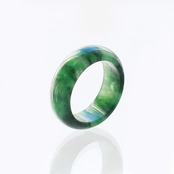 【16.5号】定番美しい天然濃緑翡翠リング  くり抜き甲丸リング A貨翡翠 jd_rg1182