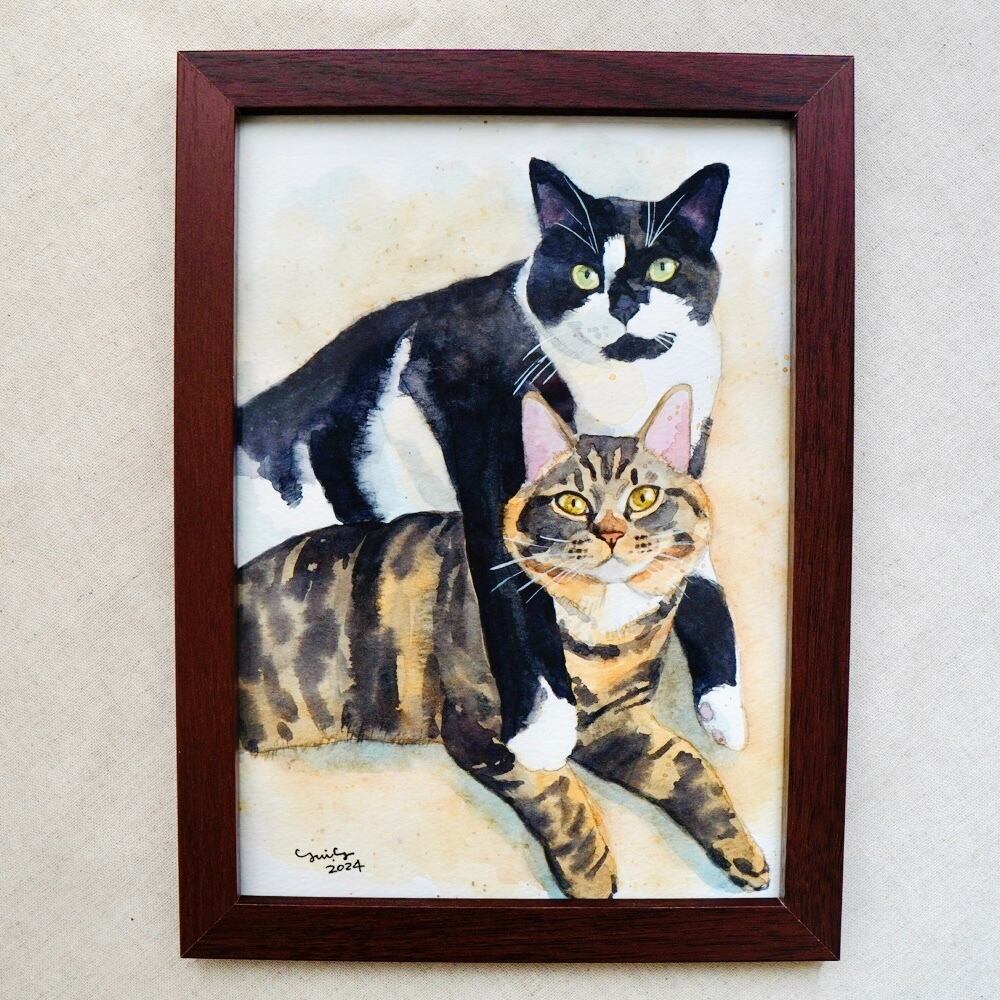 【原画】『森を出る太古の戦士』（猫の絵　猫グッズ　苔　パステル画） 原画】『森を出る太古の戦士』（猫の絵 猫グッズ 苔 パステル画