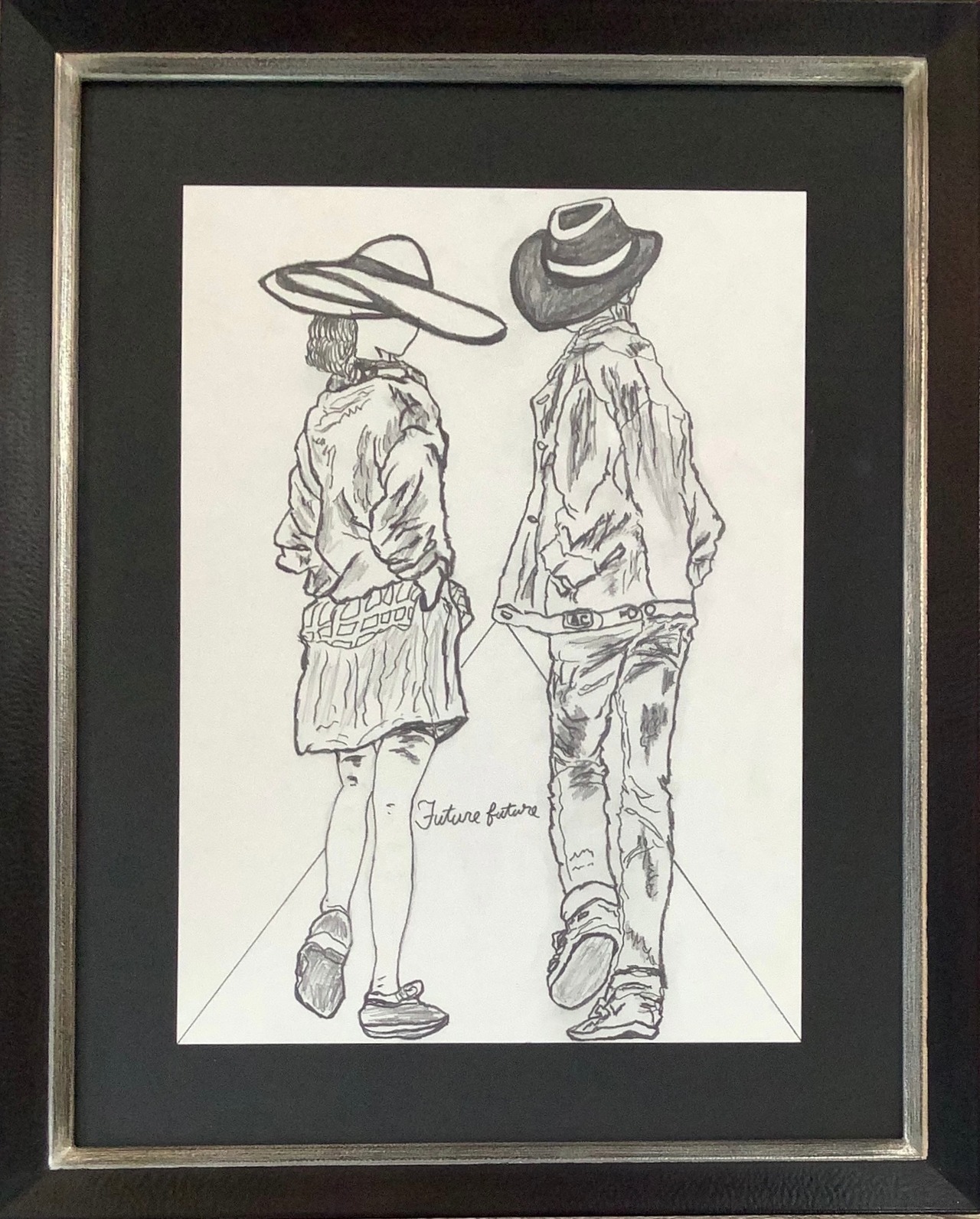 Future,future ( これからの未来 ) Uネック ロングTシャツ ブラック