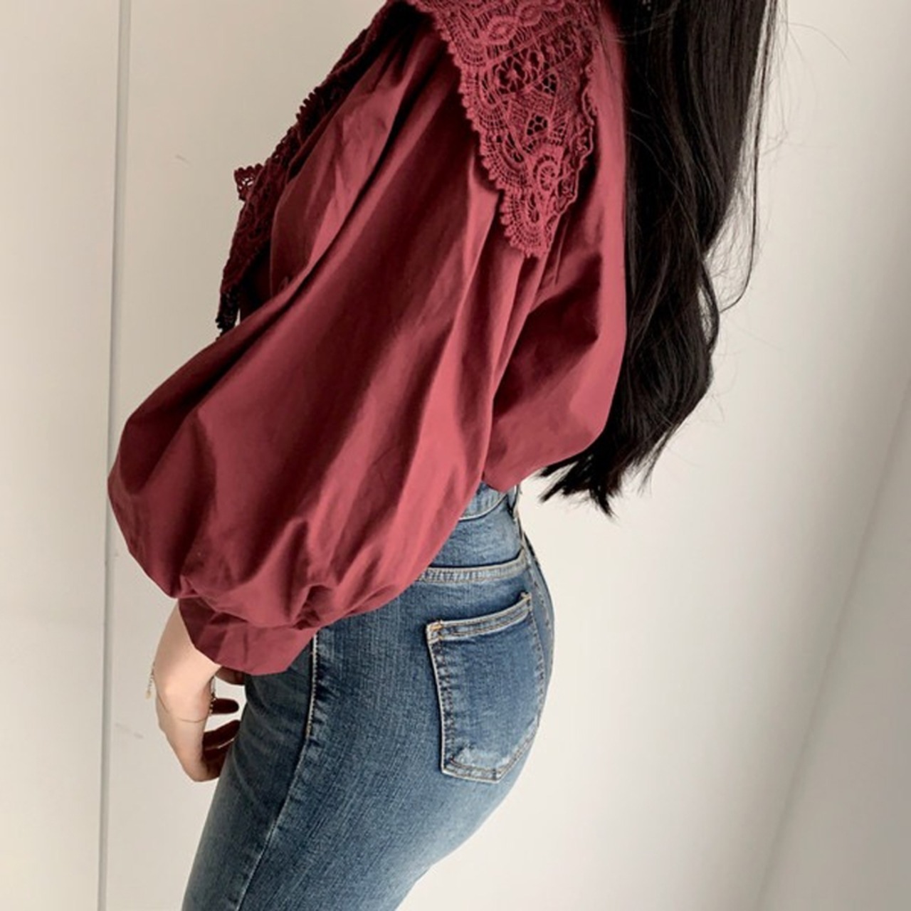 ワイドネックパフスリーブトップ TICCA - 美品♪ TICCA ストライプ 