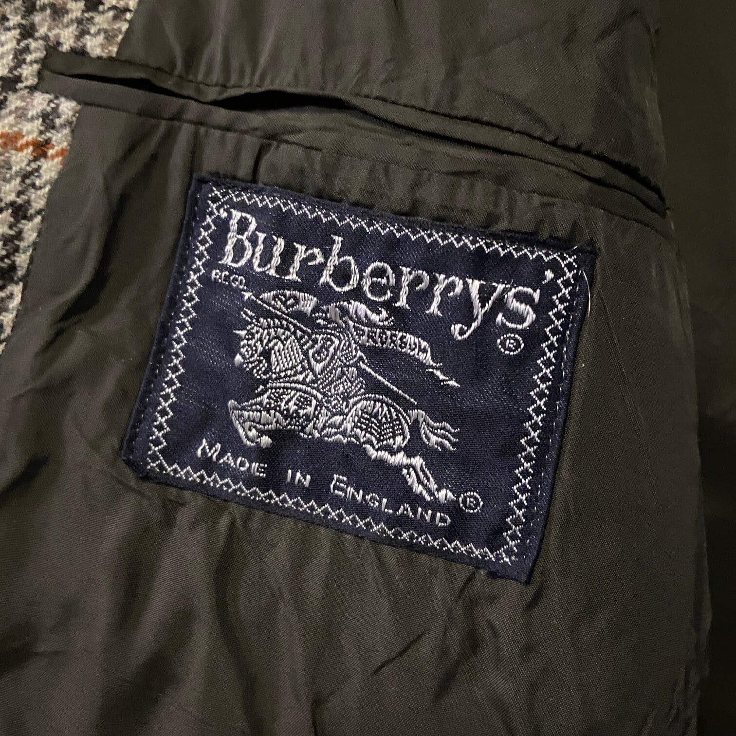 年代 英国製 Burberrys バーバリー ウール チェック テーラード