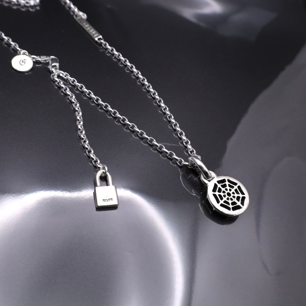 SPIDER WEB NECKLACE #1 with GODSIZE® I.D. TAG / スパイダーウェブ ゴッドサイズ® I.D.タグネックレス