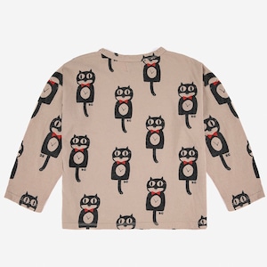 残り1点(6-7Y)BOBO CHOSES /  Cat O'Clock all over long sleeve T-shirt