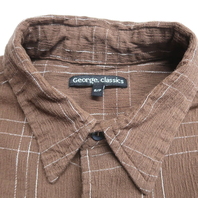 古着 George classics レーヨン 半袖シャツ ボックスシャツ チェック