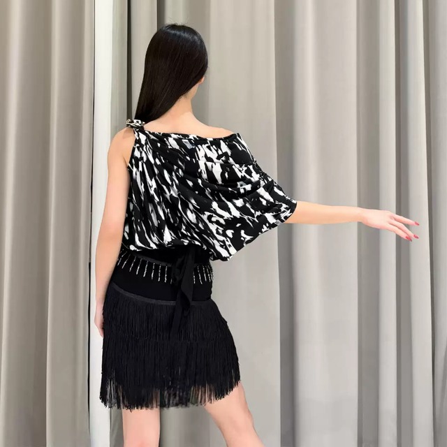 ワンショルダー ドレープ アシンメトリー トップス ds1168