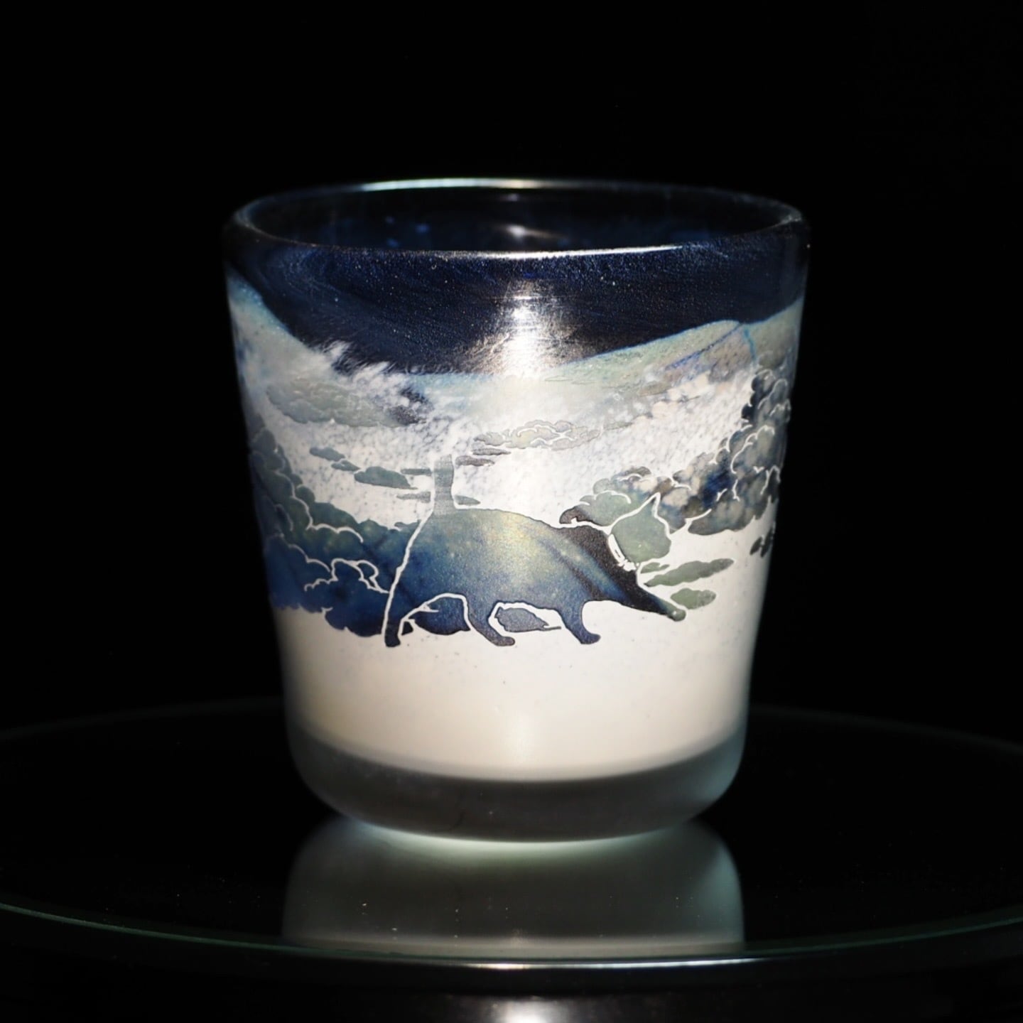 可夜硝子　猫切子　桜猫 猫切子 | 可夜硝子