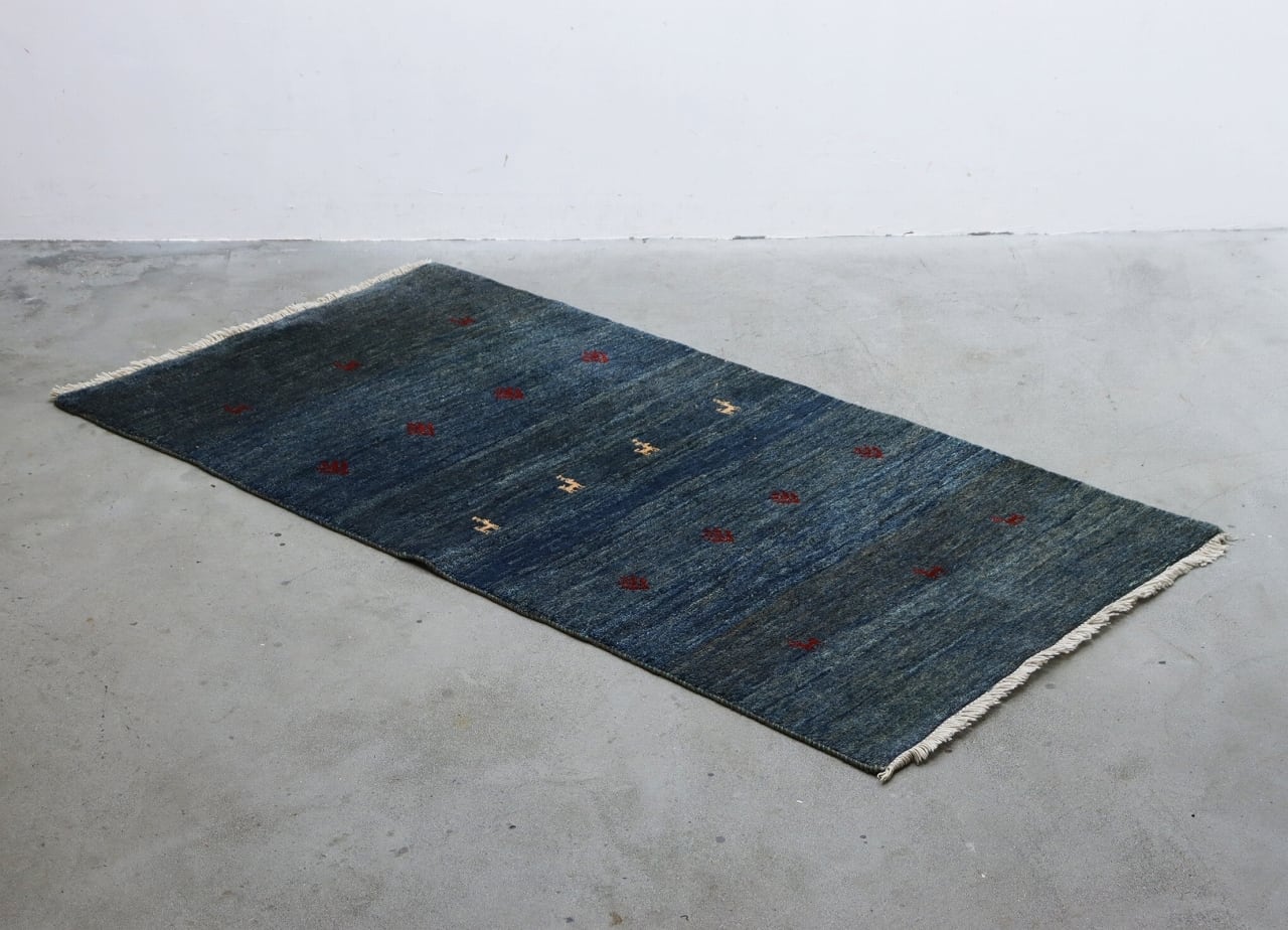 イラン 手織り × ギャッベ ラグ ウール カーペット ペルシャ 敷物