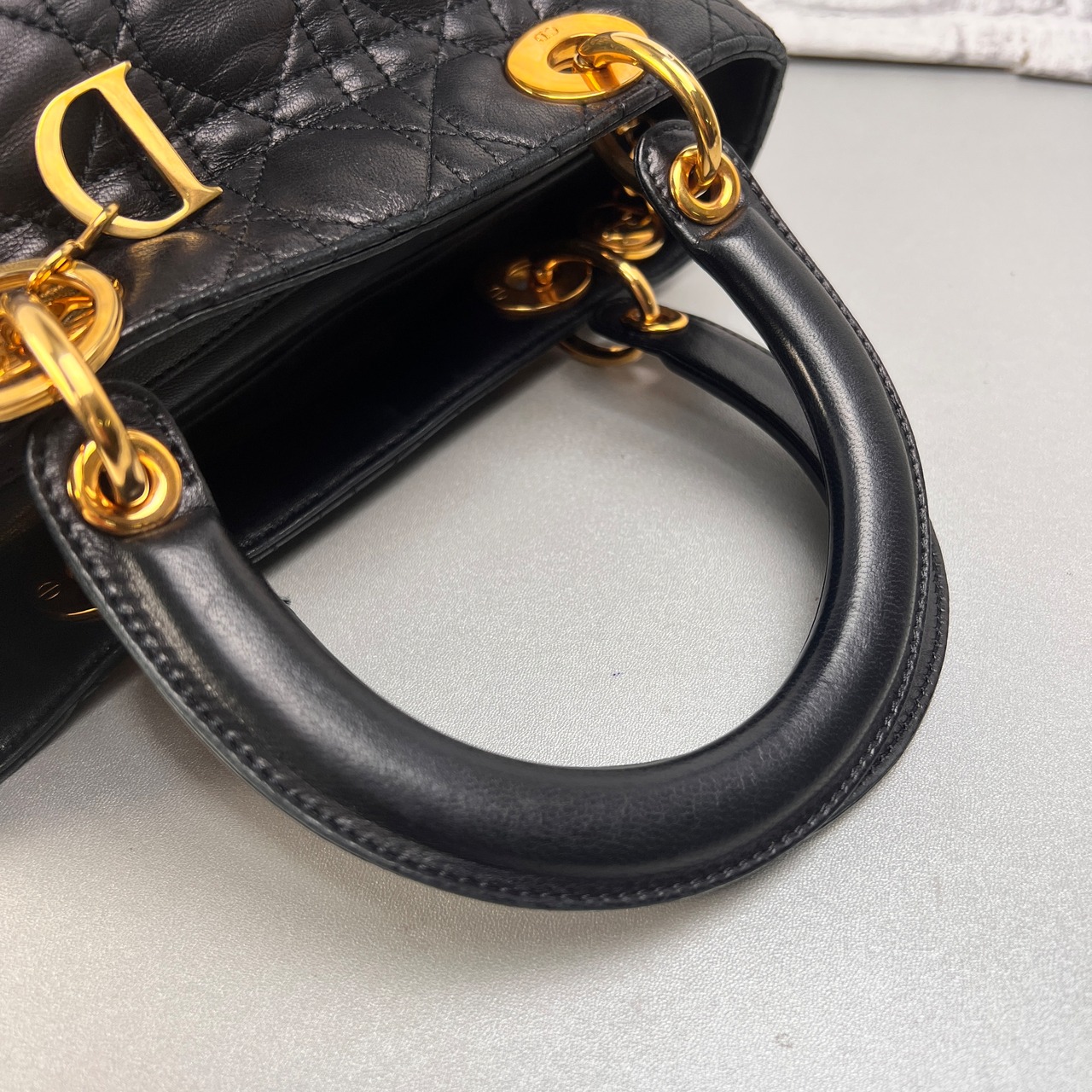 DIOR ディオール レディディオール ミディアム カナージュ  ハンドバッグ 黒 A-14122